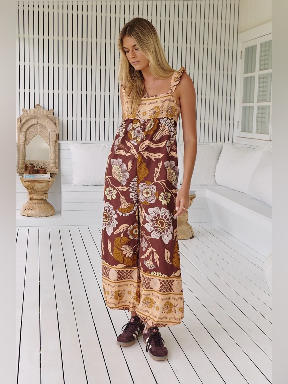 Free People Bali Albright Jumpsuit Coffee Combo